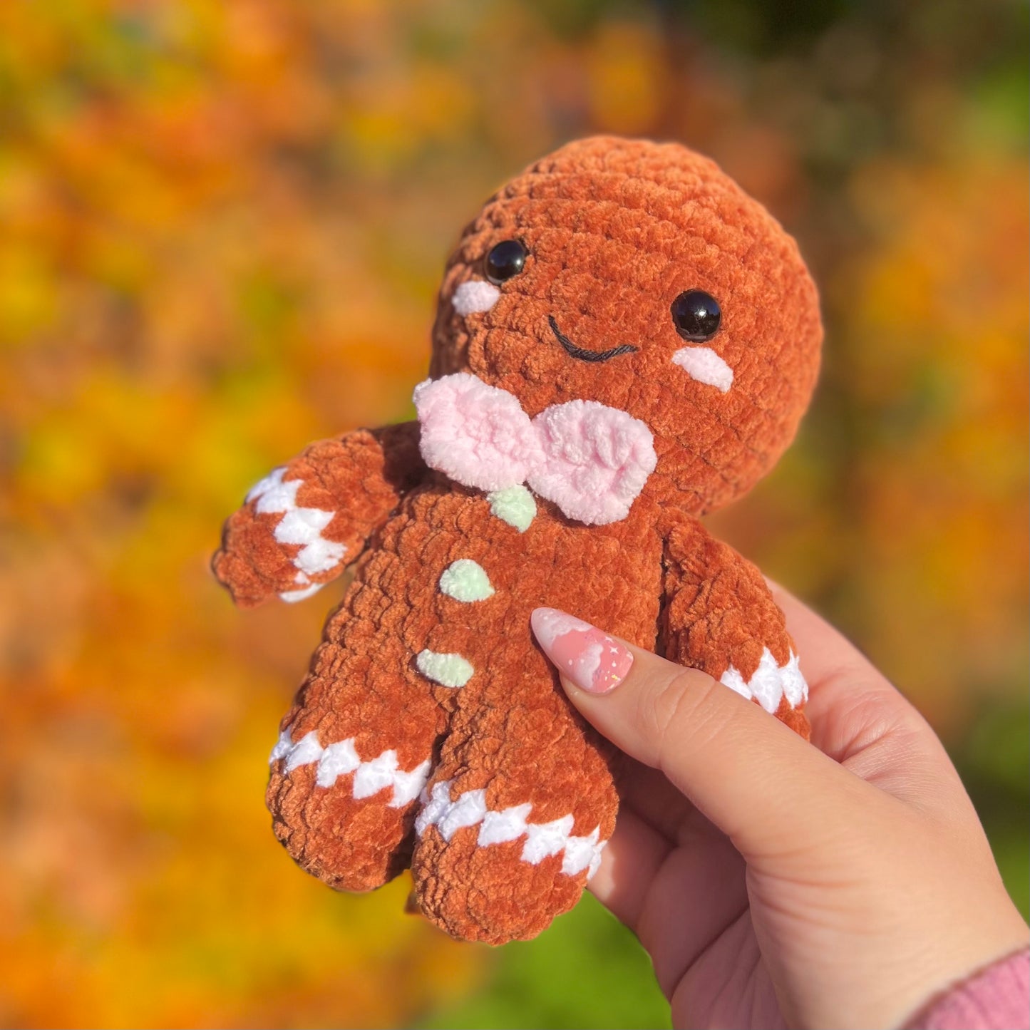 Gingerbread Man Crochet Amigurumi Plushie