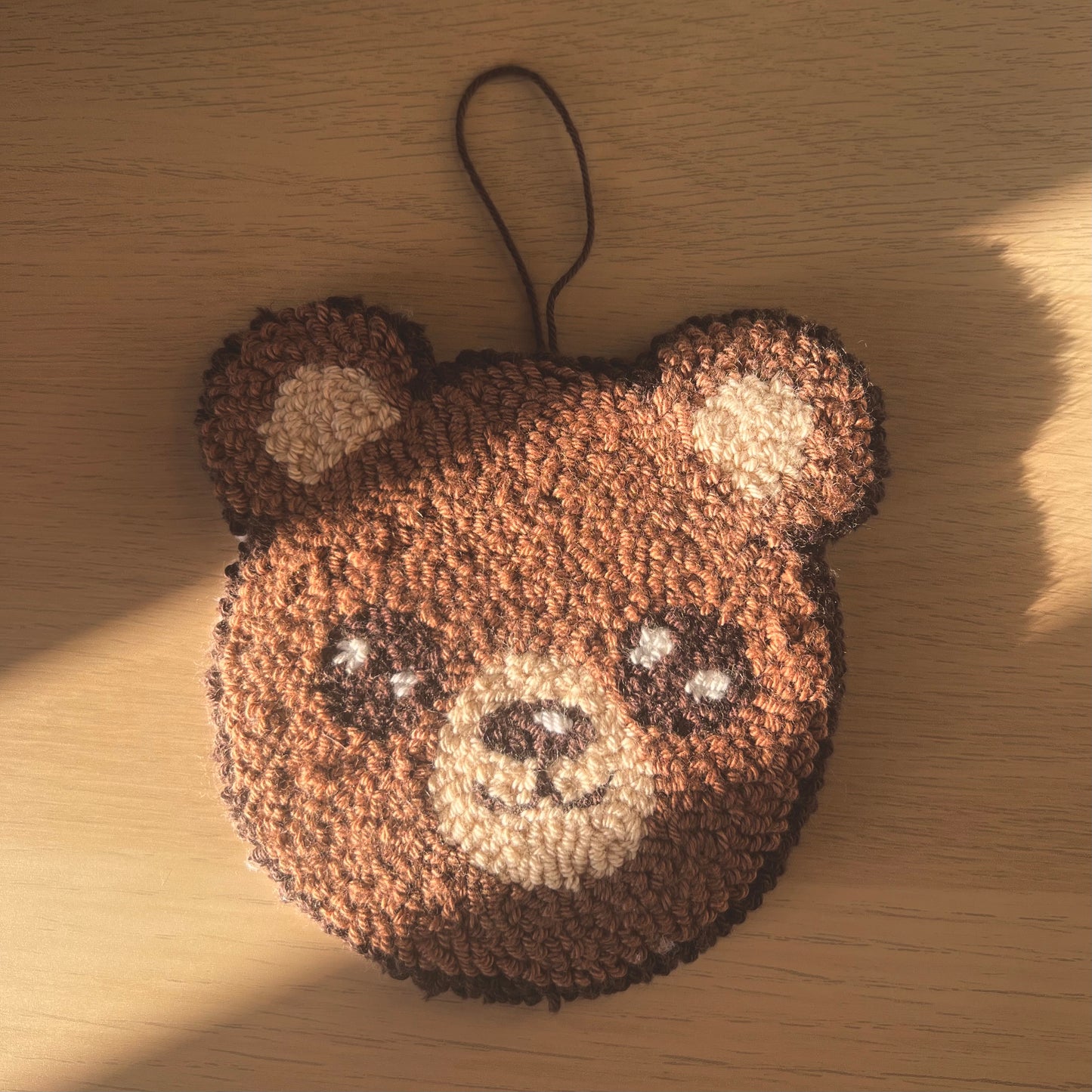Bear Handmade Punch Needle Mug Rug Coaster