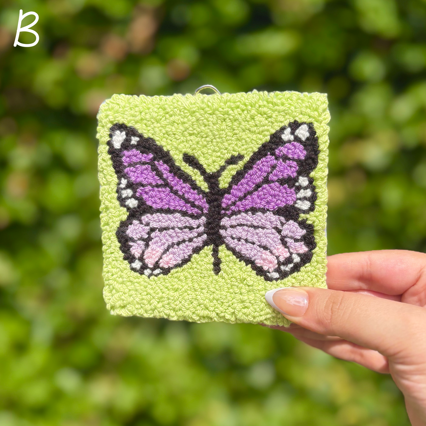 Butterfly Handmade Punch Needle Mug Rug Coaster