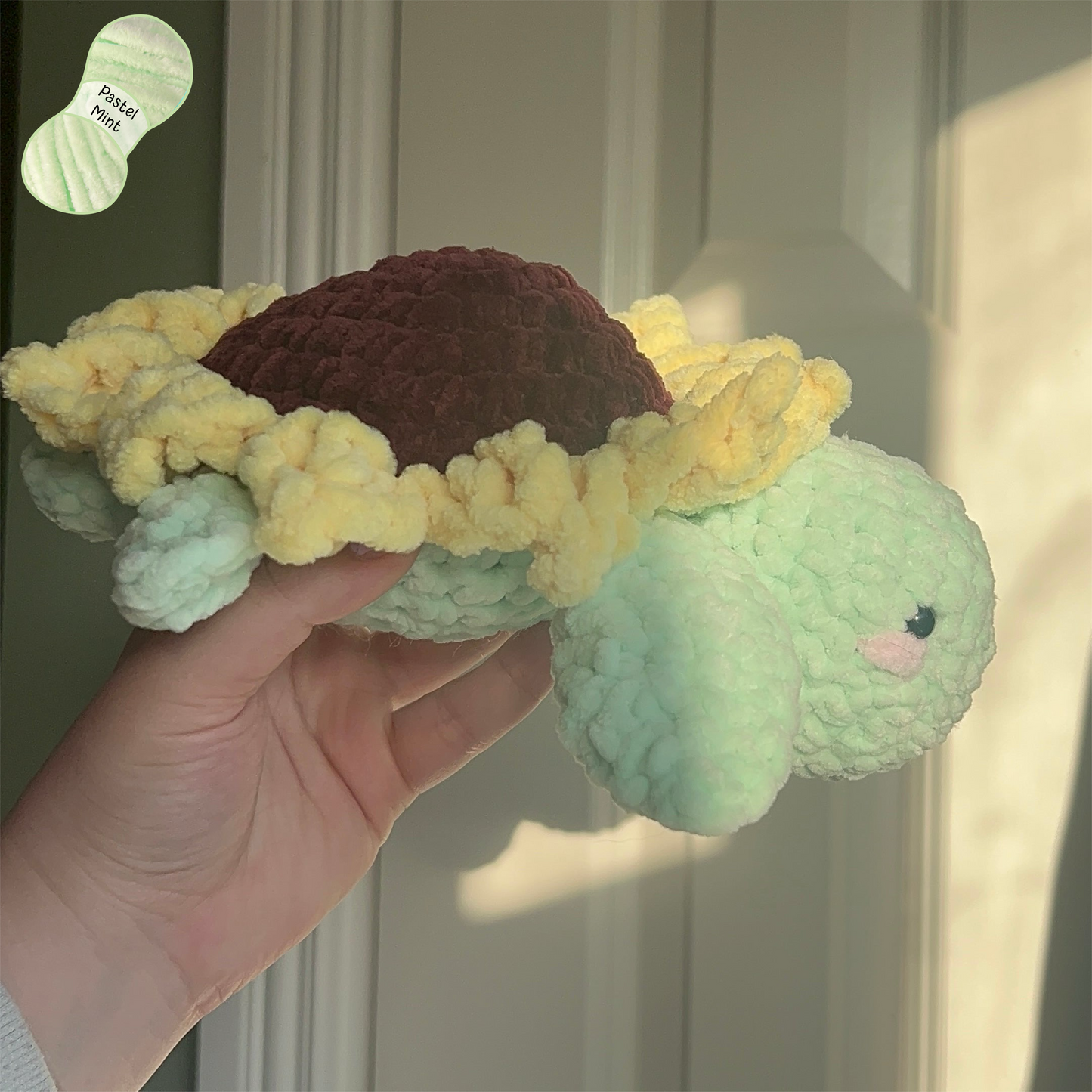 Sunflower Turtle Crochet Amigurumi Plushie