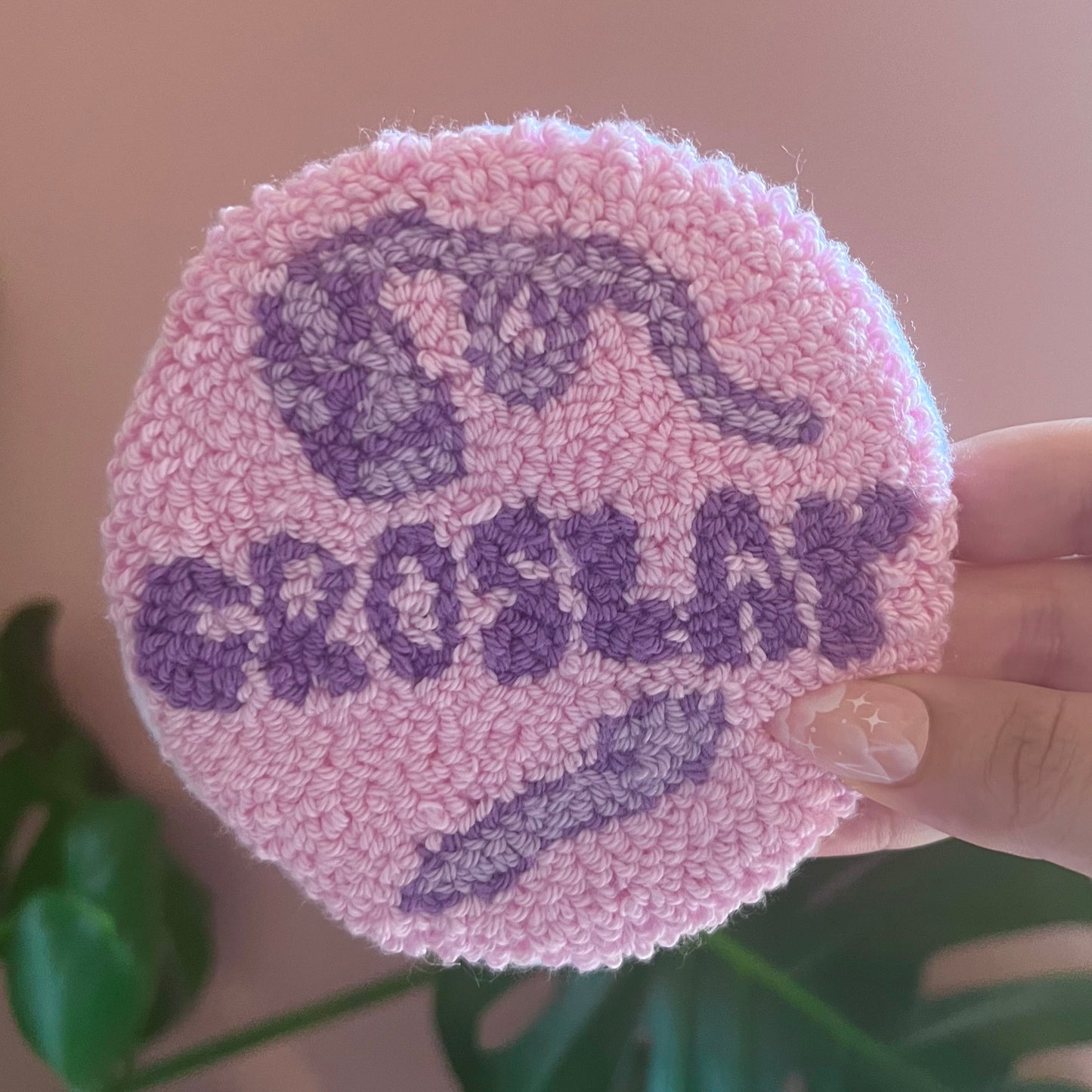 Croslay Handmade Punch Needle Mug Rug Coaster