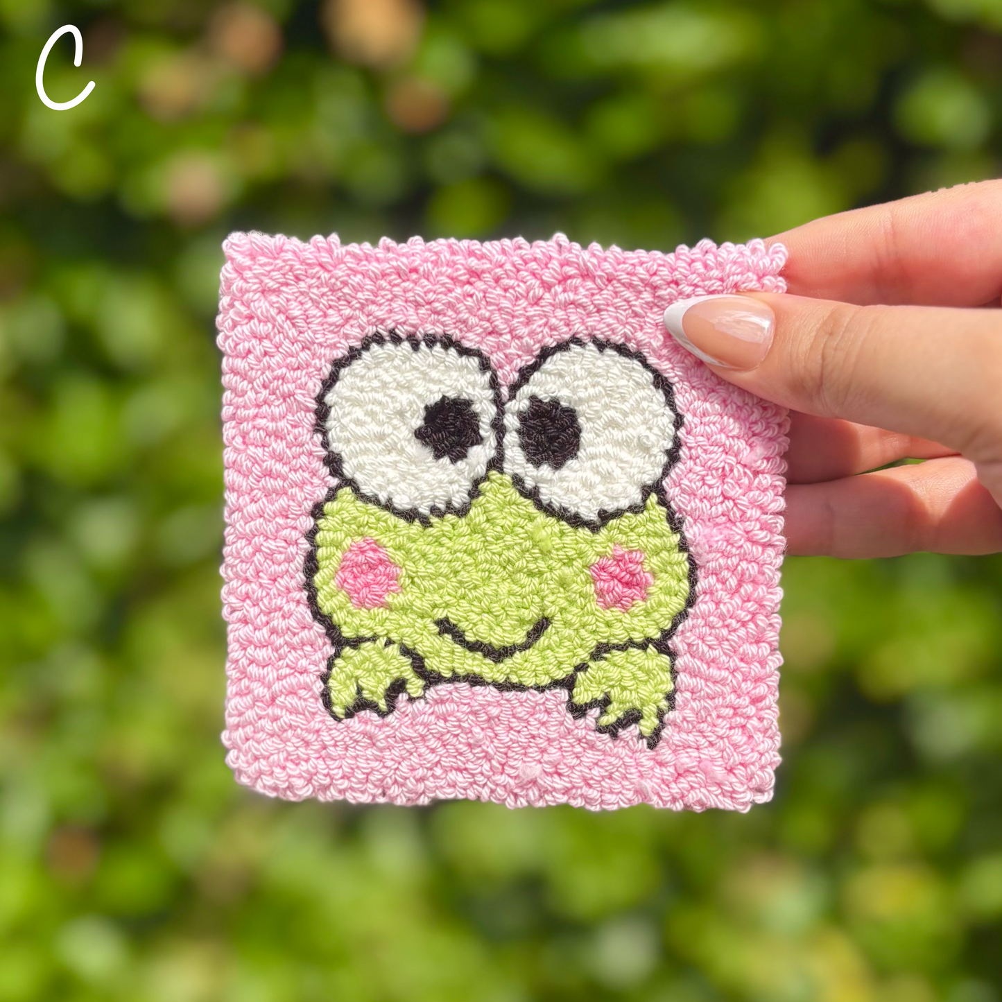 Kawaii Friends Handmade Punch Needle Mug Rug Coaster