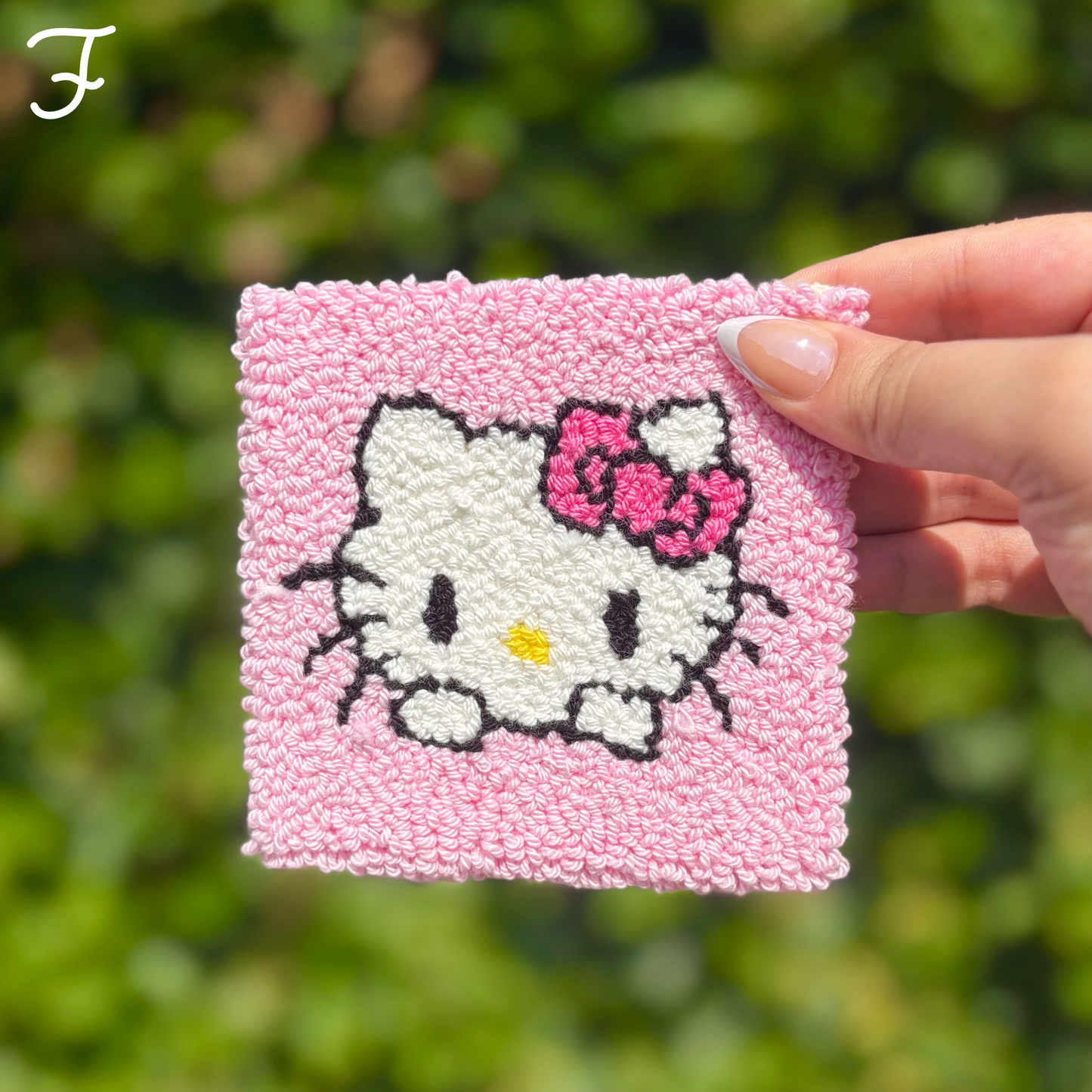 Kawaii Friends Handmade Punch Needle Mug Rug Coaster