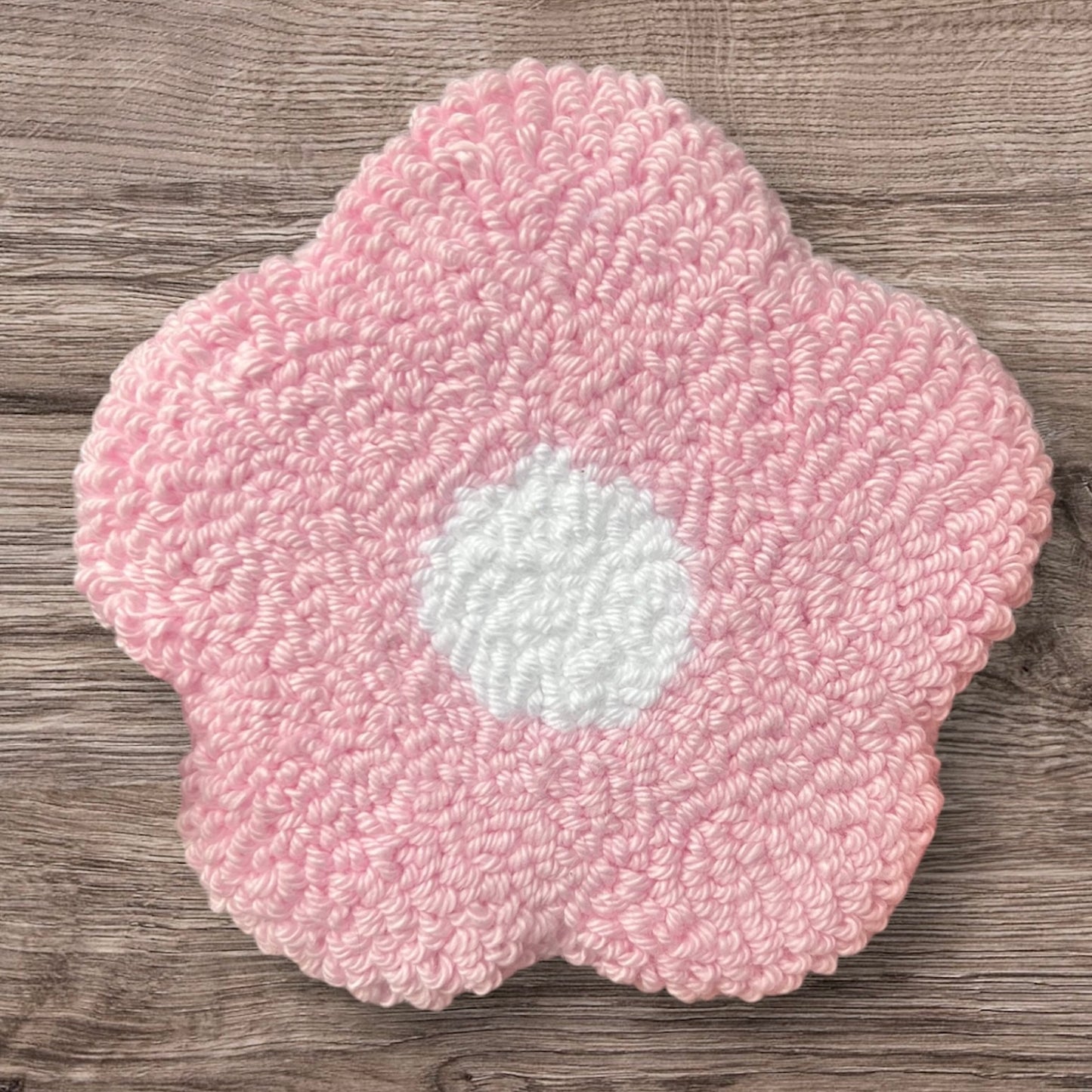 Daisy Handmade Punch Needle Mug Rug Coaster