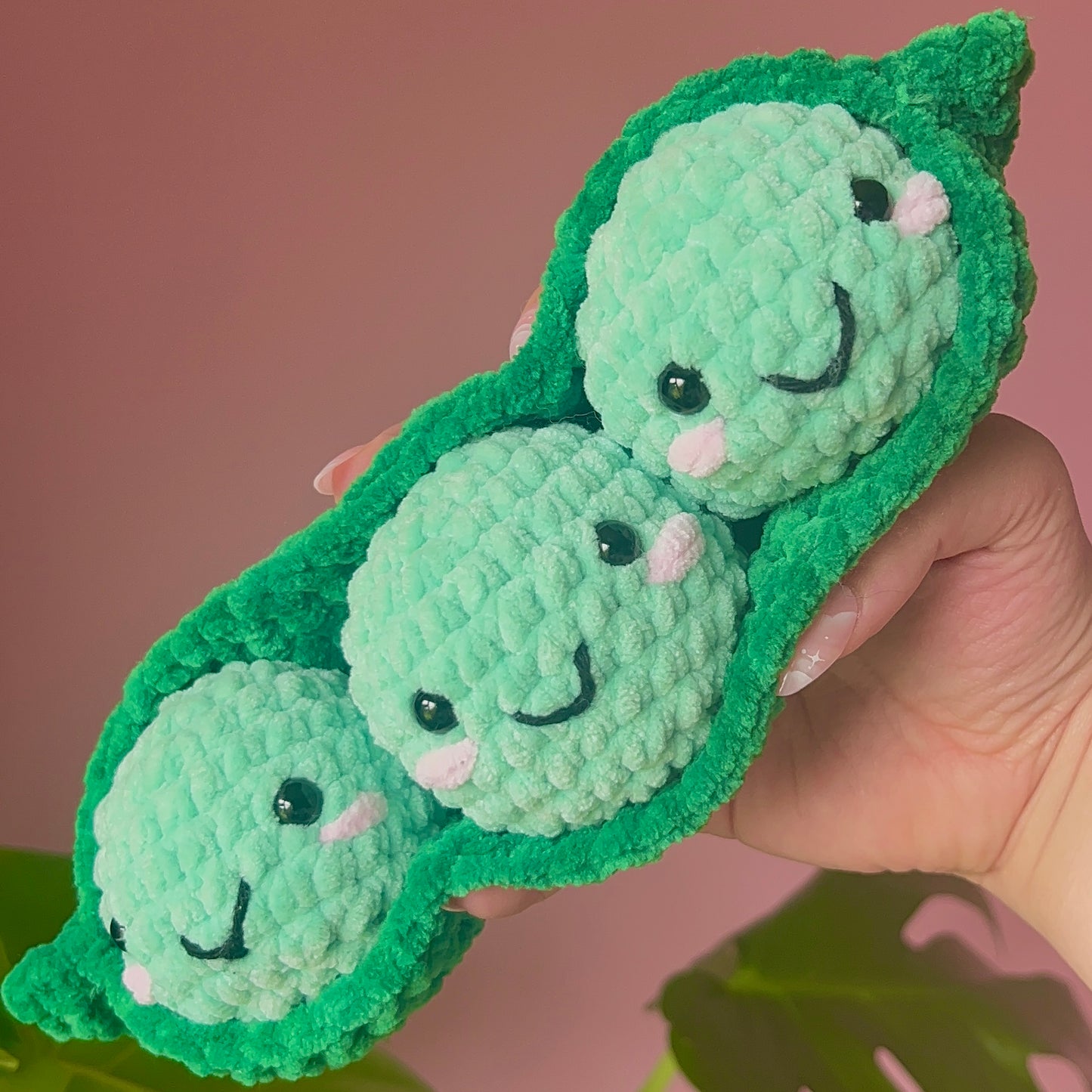 Peas in a Pod Crochet Handmade Amigurumi Plushie