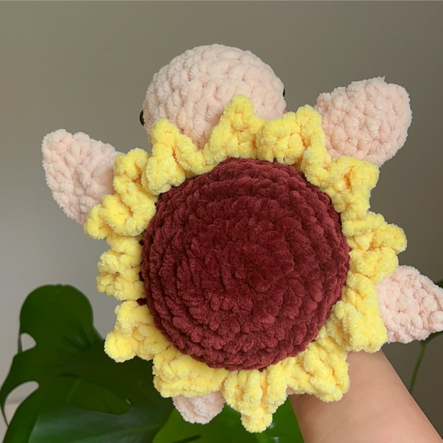 Sunflower Turtle Crochet Amigurumi Plushie