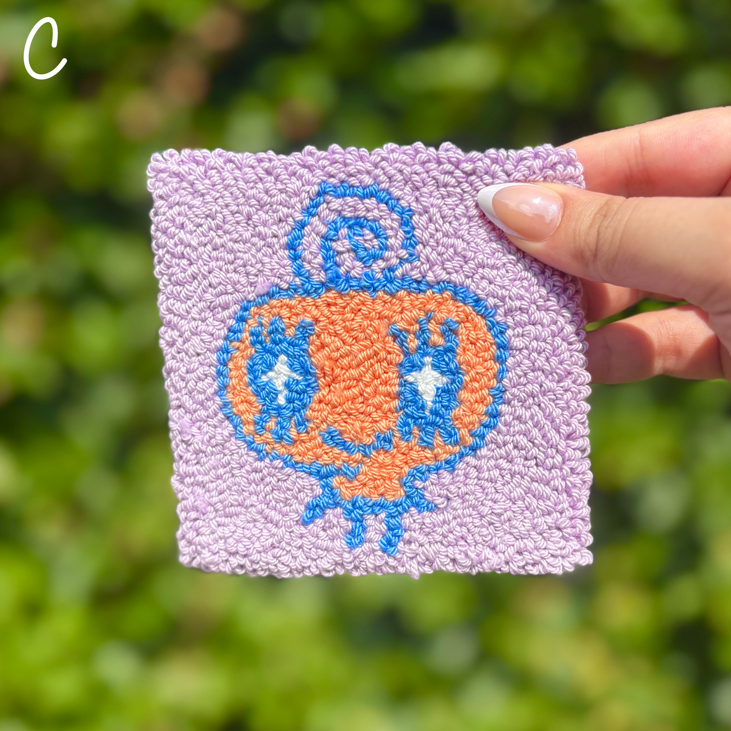 Retro Pals Handmade Punch Needle Mug Rug Coaster