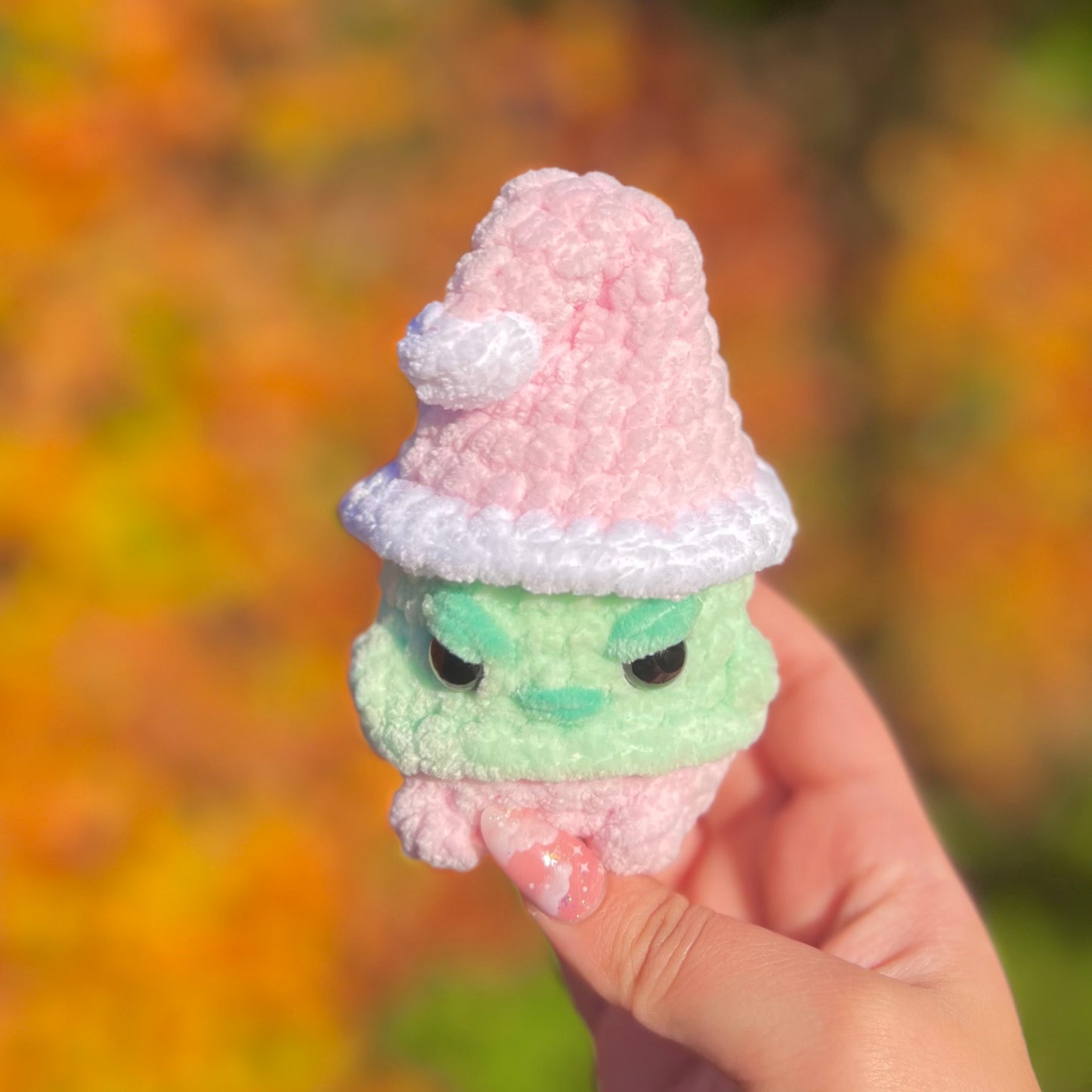 Baby Christmas Grouch Crochet Amigurumi Plushie