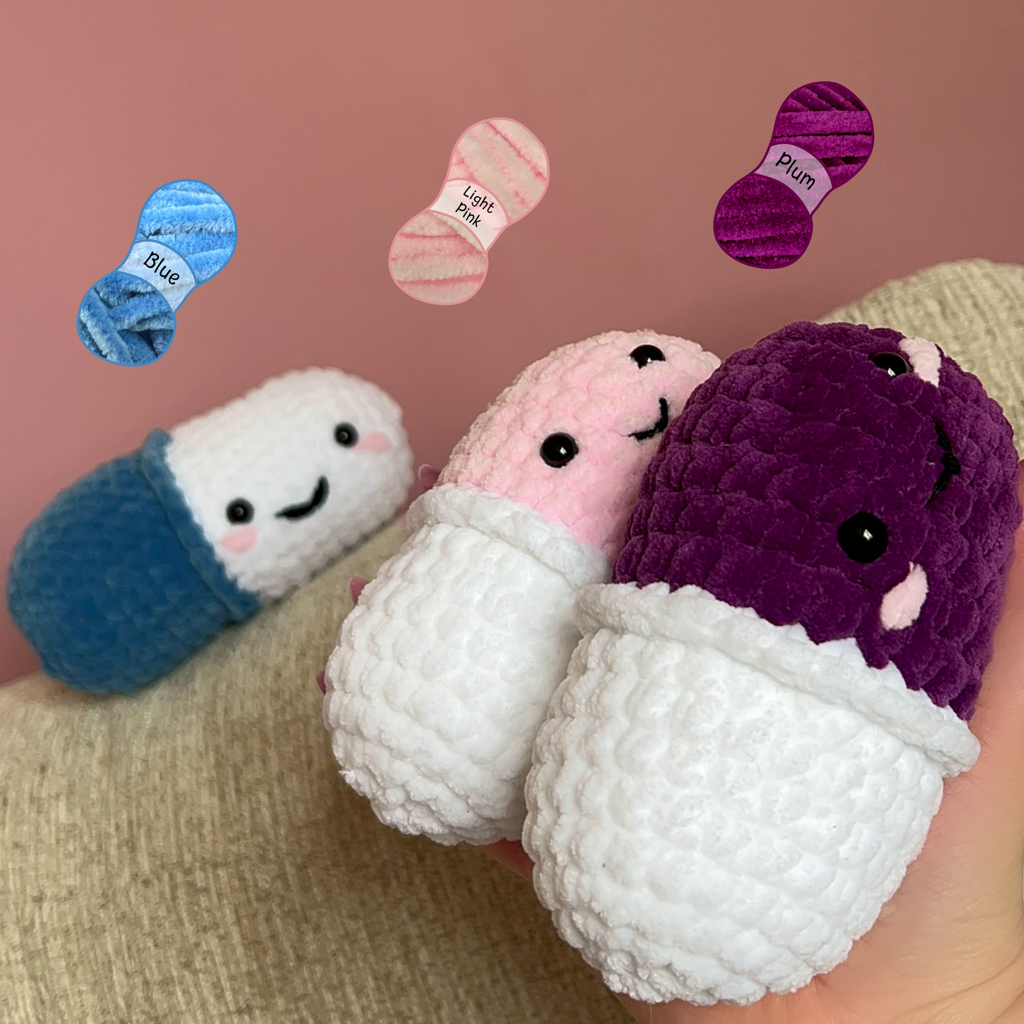 Happy Pill Crochet Amigurumi Plushie