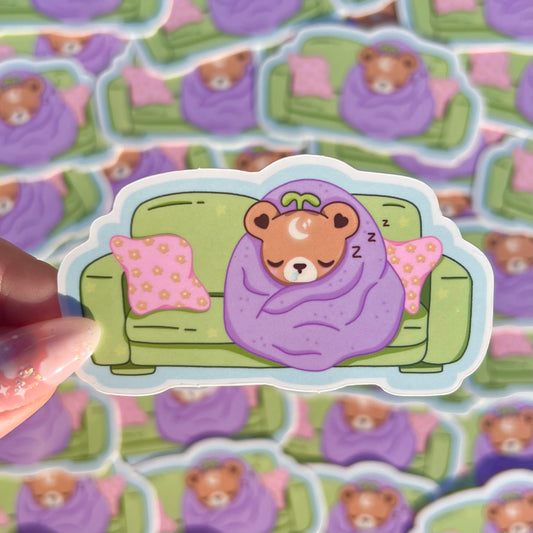 Sleepy Nebbie the Celestial Sprout Bear Sticker