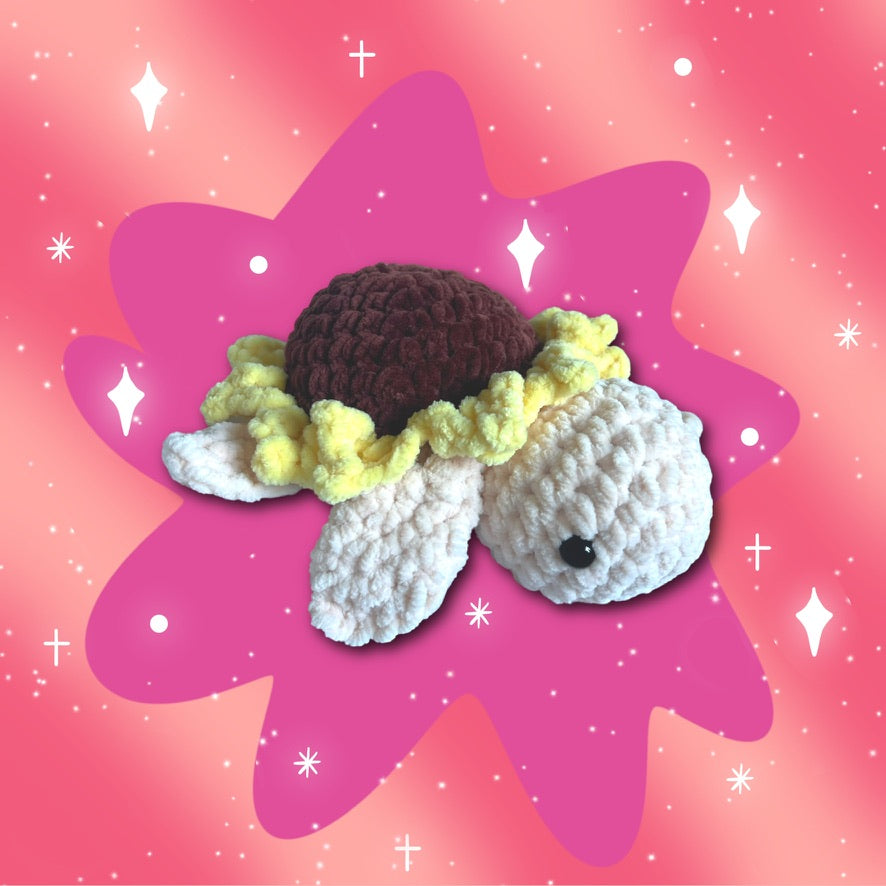 Sunflower Turtle Crochet Amigurumi Plushie