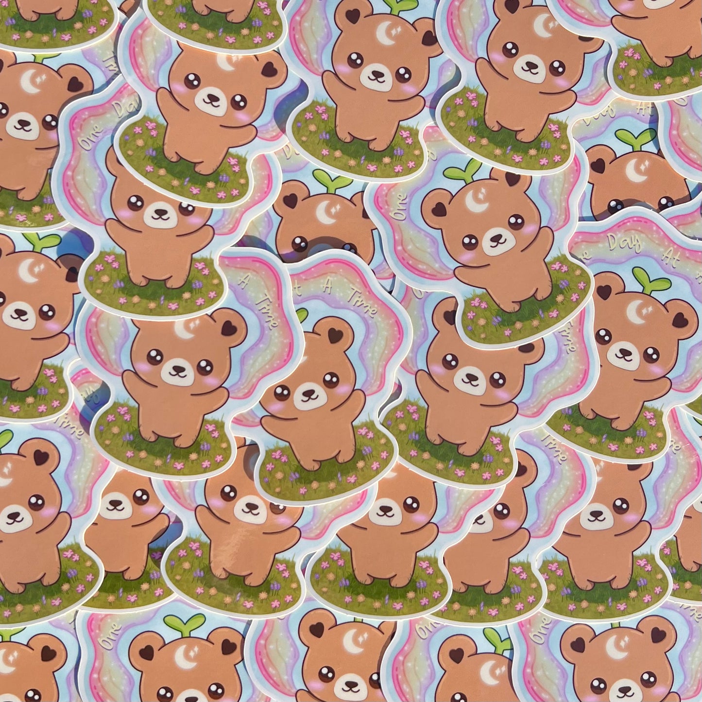 One Day At A Time Nebbie the Celestial Sprout Bear Sticker