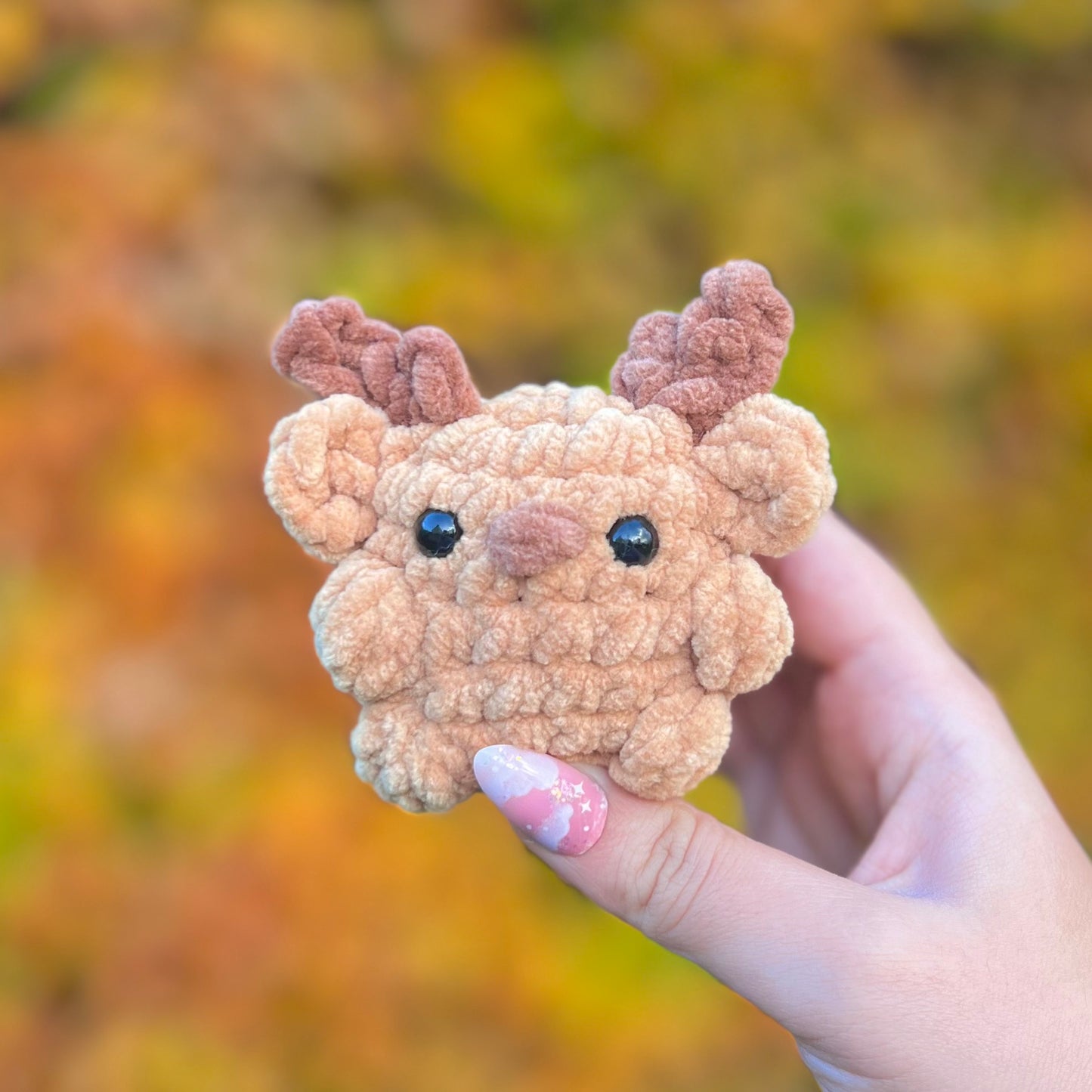 Mini Reindeer Crochet Handmade Amigurumi Plushie