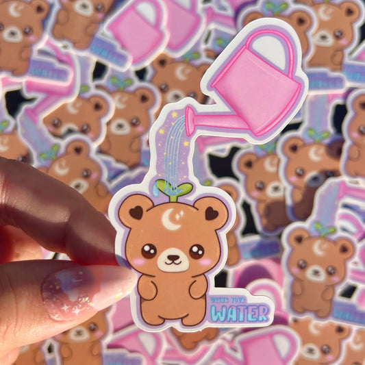 Drink Your Water Nebbie the Celestial Sprout Bear Sticker