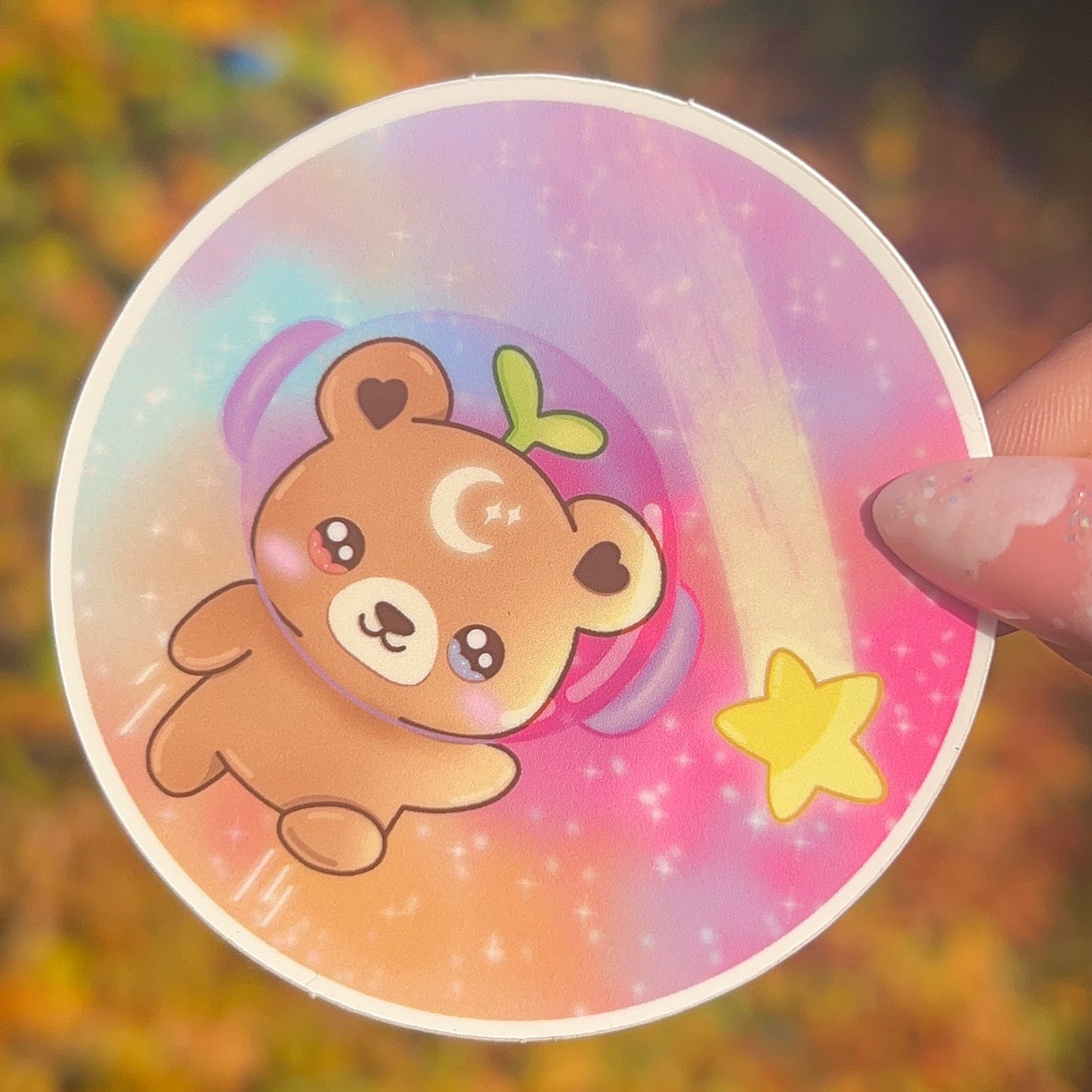 Nebula Nebbie the Celestial Sprout Bear Sticker