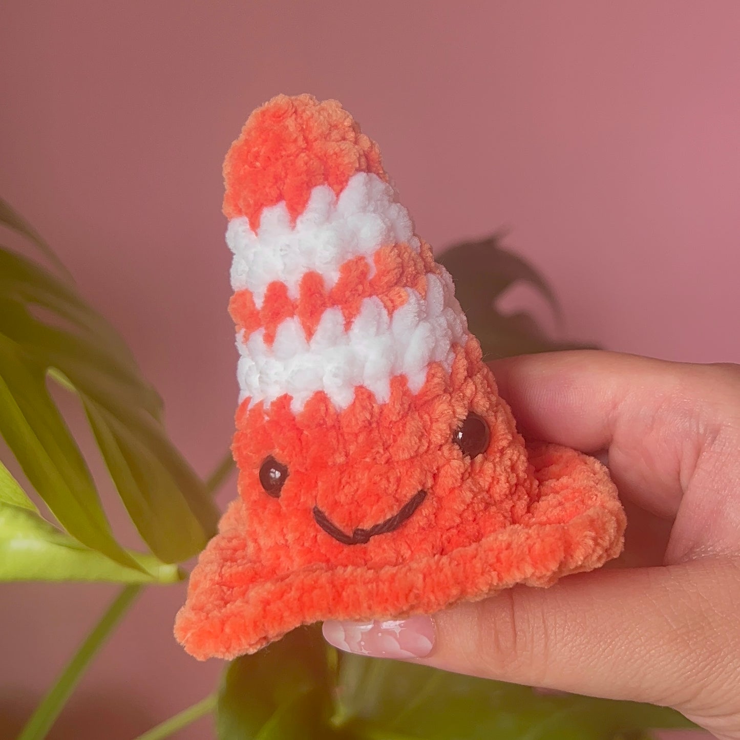 Mini Traffic Cone Crochet Handmade Amigurumi Plushie