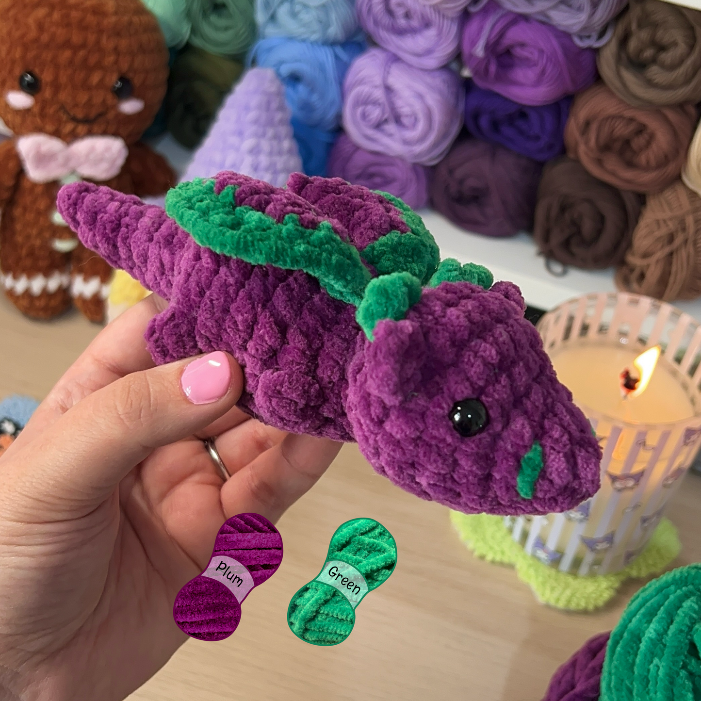 Baby Dragon Crochet Handmade Amigurumi Plushie