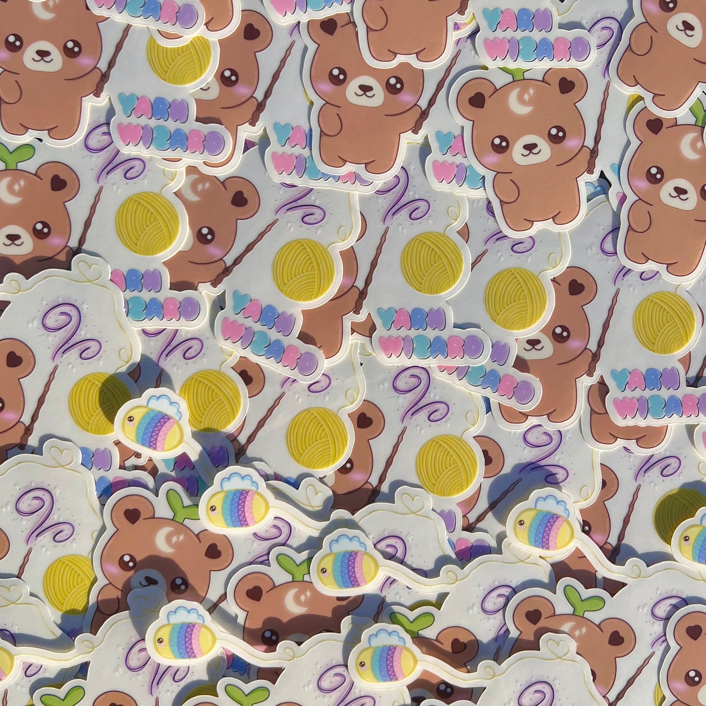 Yarn Wizard Nebbie the Celestial Sprout Bear Transparent Sticker