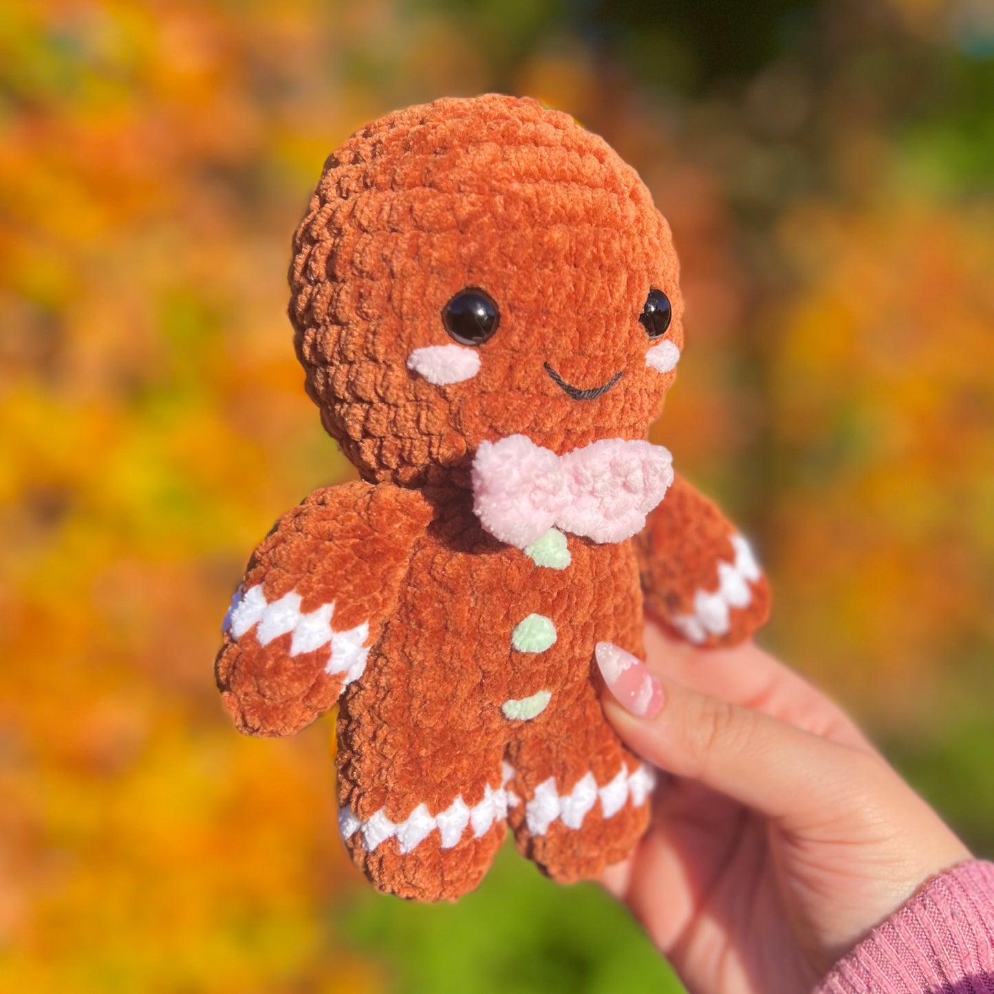 Gingerbread Man Crochet Amigurumi Plushie