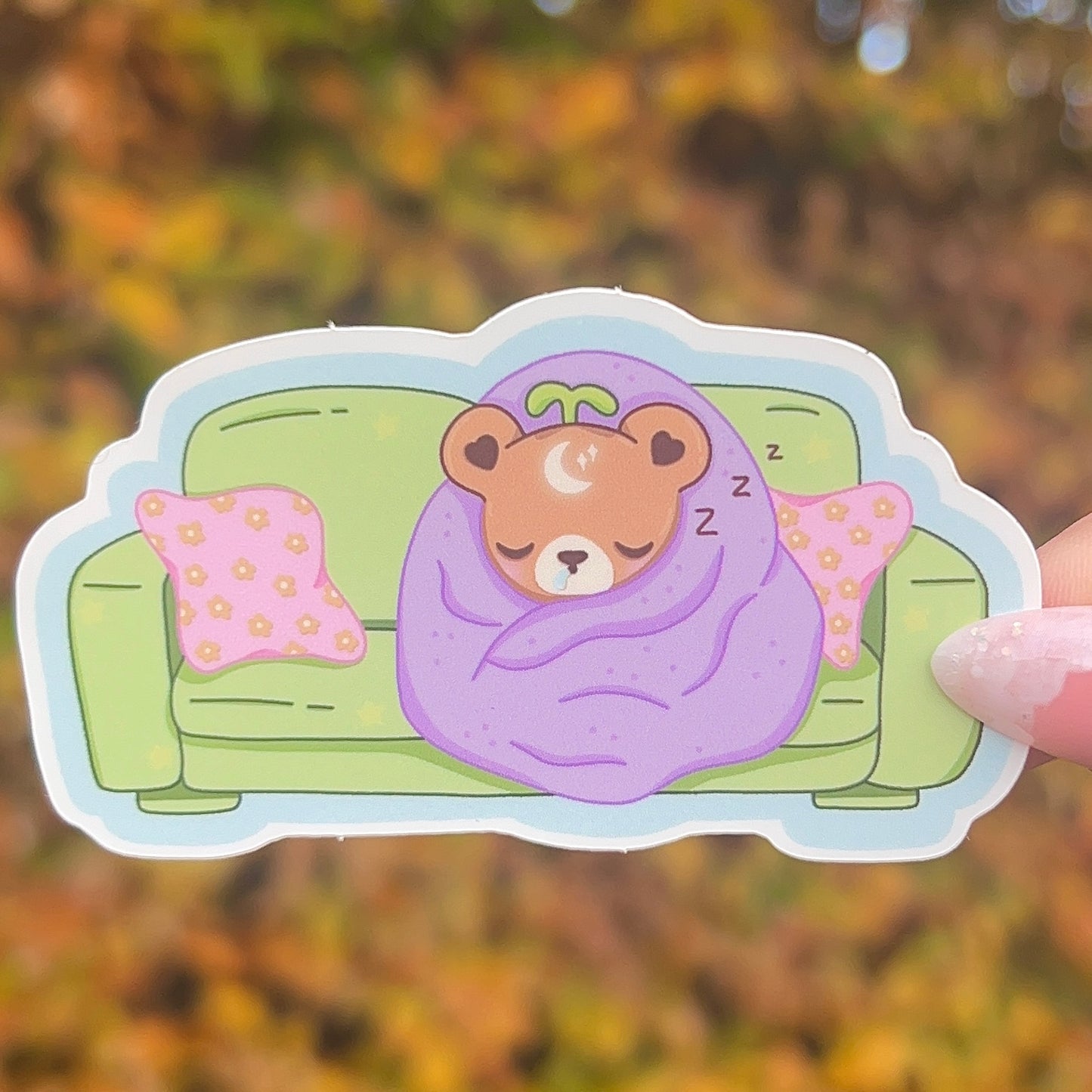 Sleepy Nebbie the Celestial Sprout Bear Sticker