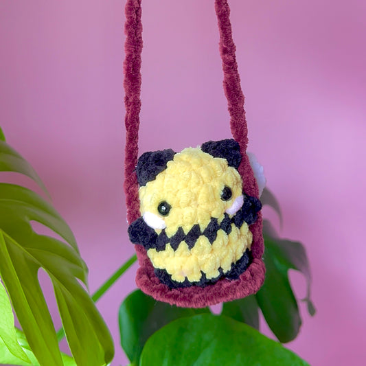 Bee on Swing Crochet Handmade Amigurumi Hanging Plushie