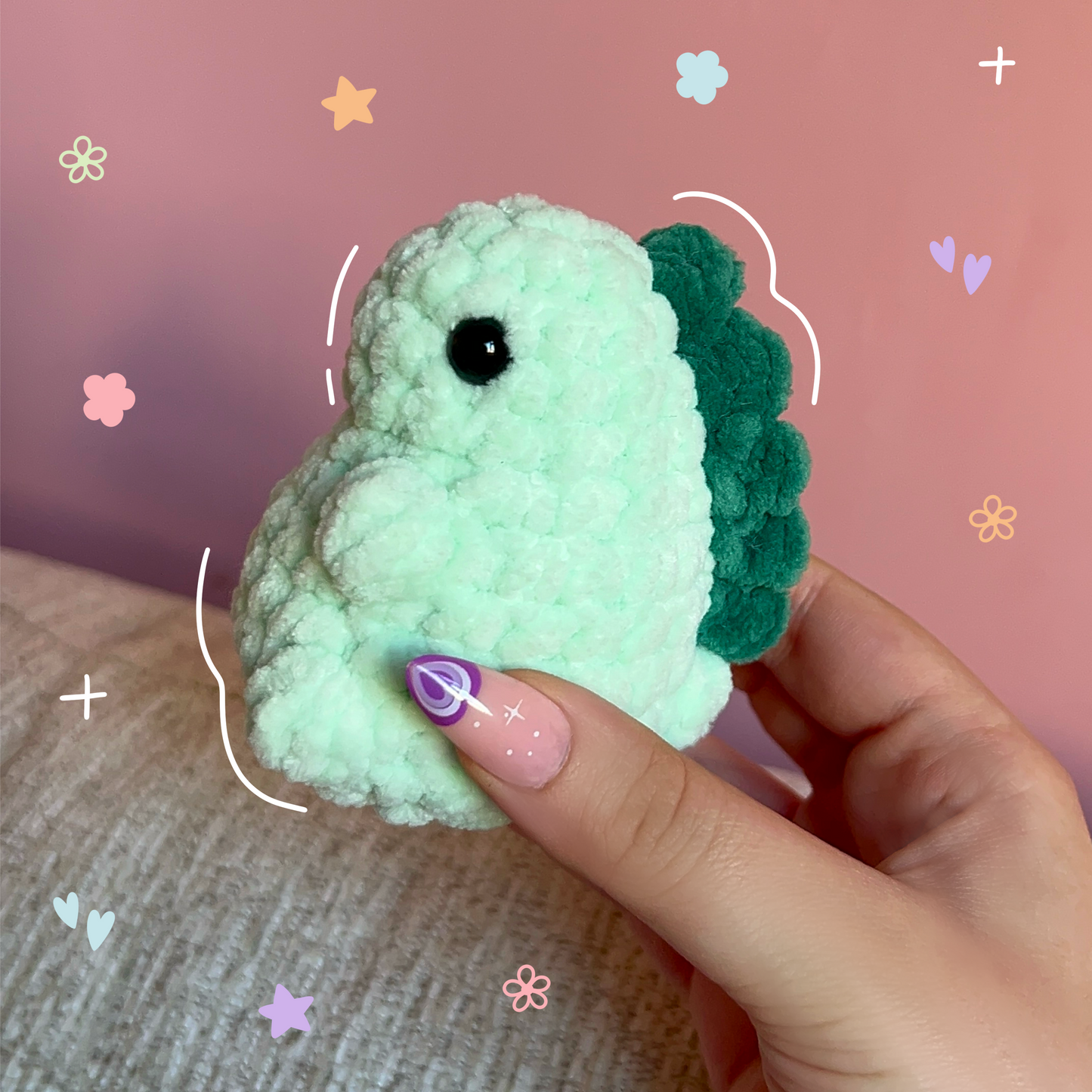 Mini Dino Crochet Amigurumi Plushie