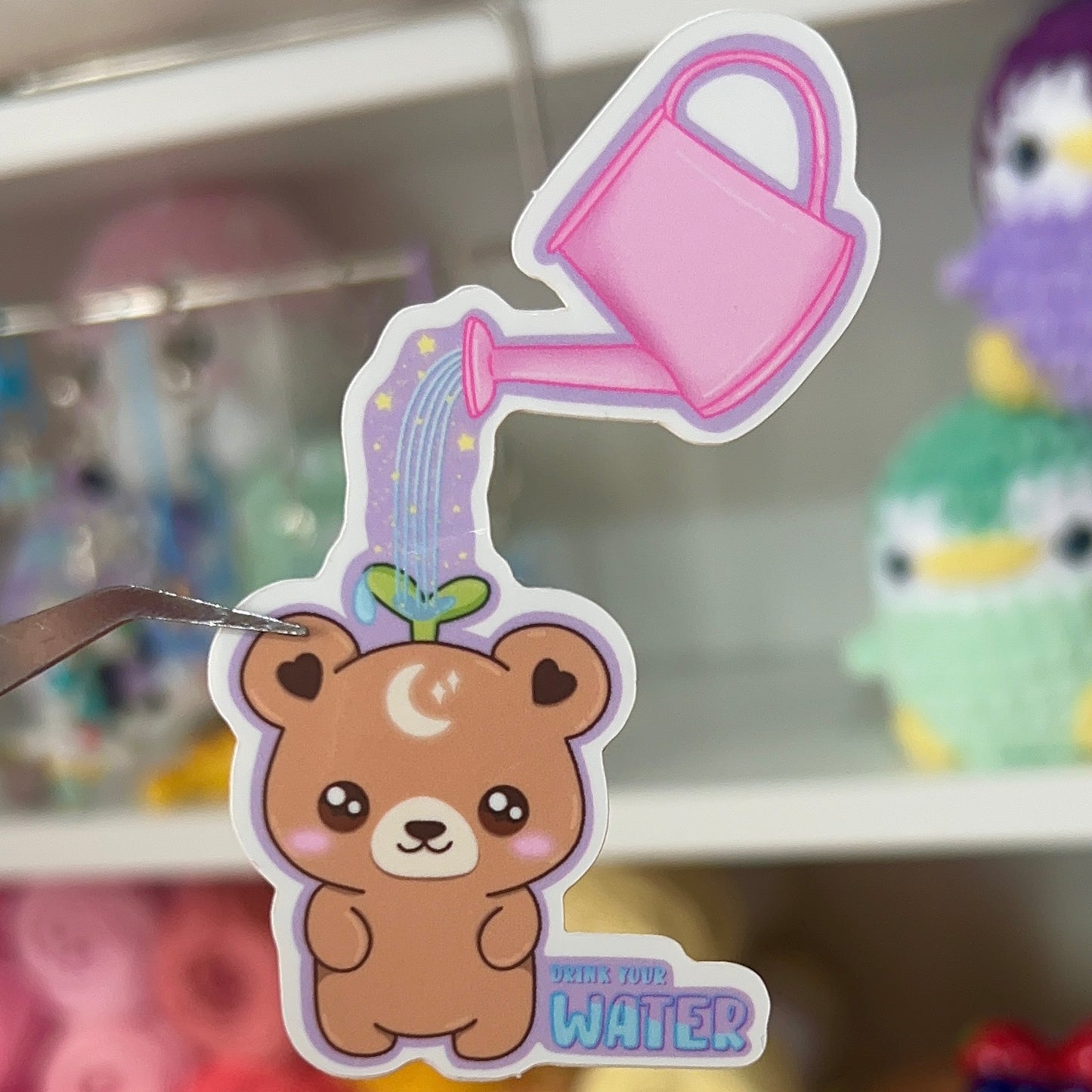 Drink Your Water Nebbie the Celestial Sprout Bear Sticker