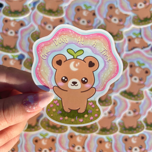 One Day At A Time Nebbie the Celestial Sprout Bear Sticker